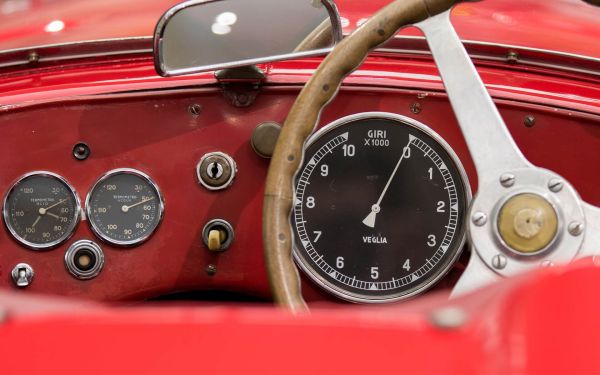 Old fashioned car interior